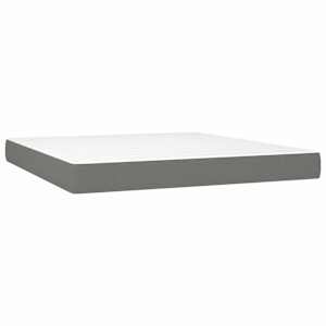 Box spring postelja z vzmetnico temno siva 160x200 cm blago - slika 5
