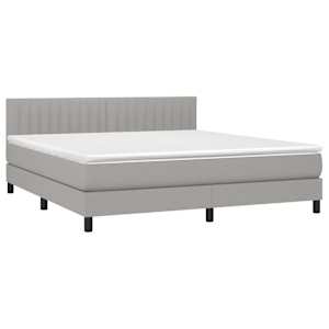 Box spring postel s matrací světle šedá 180 x 200 cm textil - obrázek 3