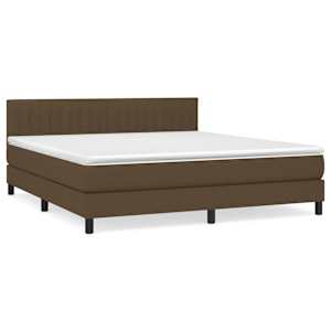 Box spring postel s matrací tmavě hnědá 180x200 cm textil - obrázek 2