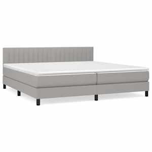Box spring postel s matrací světle šedá 200 x 200 cm textil - obrázek 2
