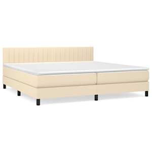Box spring postel s matrací krémová 200x200 cm textil - obrázek 2
