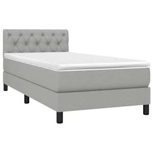 Box spring postel s matrací světle šedá 80 x 200 cm textil - obrázek 3