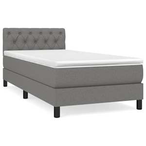 Box spring postel s matrací tmavě šedá 80 x 200 cm textil - obrázek 2