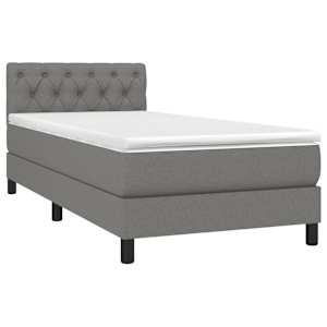 Box spring postel s matrací tmavě šedá 80 x 200 cm textil - obrázek 3