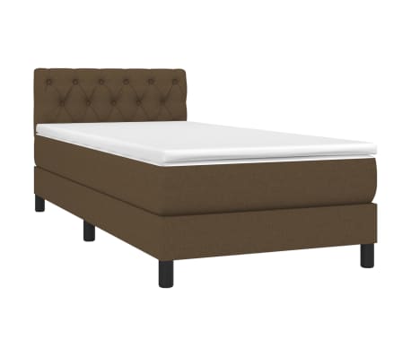 vidaXL Box spring postel s matrac&iacute; tmavě hněd&aacute; 80x200 cm textil