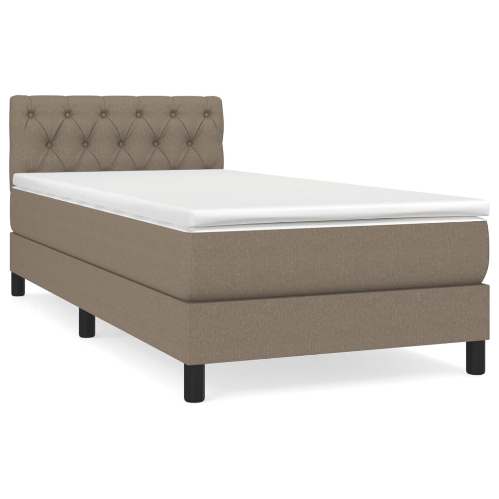 vidaXL Boxspring met matras stof taupe 80x200 cm, foto 3