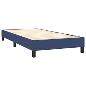 Box spring postelja z vzmetnico moder 80x200 cm blago - slika 4