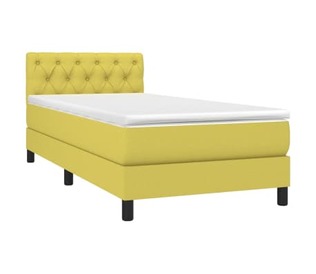 vidaXL Lova su spyruoklėmis ir čiužiniu, žalia, 80x200cm, audinys