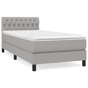 Box spring postel s matrací světle šedá 90x190 cm textil - obrázek 2