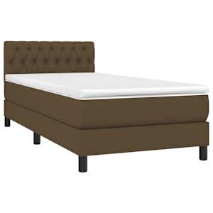 Box spring postel s matrací tmavě hnědá 90x190 cm textil - obrázek 3