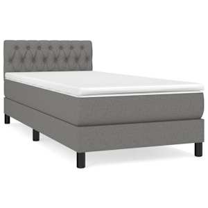 Box spring postel s matrací tmavě šedá 100 x 200 cm textil - obrázek 2