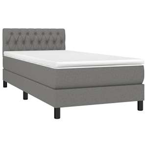 Box spring postel s matrací tmavě šedá 100 x 200 cm textil - obrázek 3