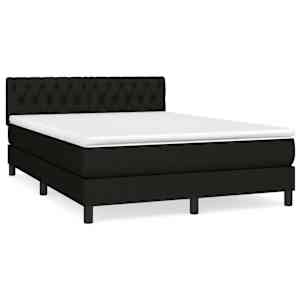 Box spring postel s matrací černá 140 x 190 cm textil - obrázek 2