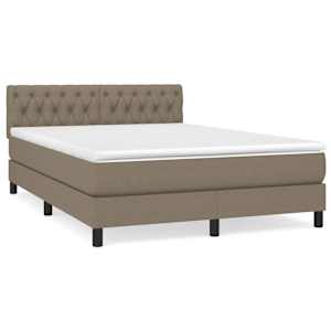 Box spring postel s matrací taupe 140x190 cm textil - obrázek 2