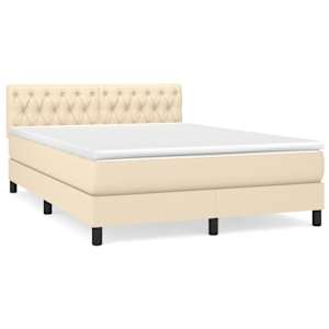 Box spring postel s matrací krémová 140x190 cm textil - obrázek 2