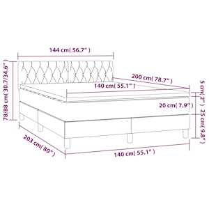Box spring postel s matrací tmavě šedá 140x200 cm textil - obrázek 7