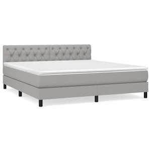 Box spring postel s matrací světle šedá 160 x 200 cm textil - obrázek 2