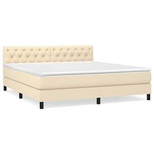 Box spring postel s matrací krémová 160x200 cm textil - obrázek 2