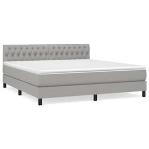 Box spring postel s matrací světle šedá 180 x 200 cm textil - obrázek 2