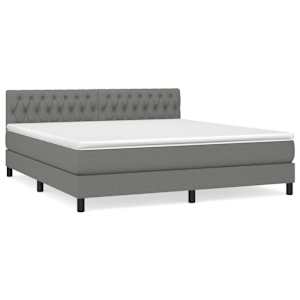 Box spring postel s matrací tmavě šedá 180x200 cm textil - obrázek 2