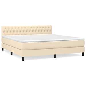 Box spring postel s matrací krémová 180x200 cm textil - obrázek 2