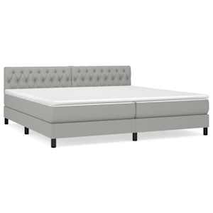 Box spring postel s matrací světle šedá 200 x 200 cm textil - obrázek 2