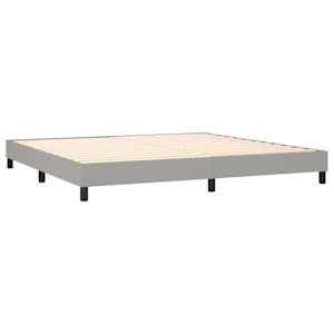Box spring postel s matrací světle šedá 200 x 200 cm textil - obrázek 4