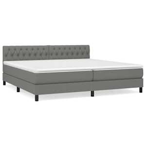 Box spring postel s matrací tmavě šedá 200x200 cm textil - obrázek 2