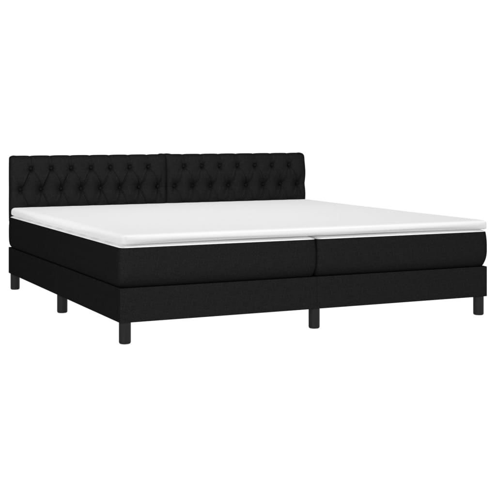 vidaXL Boxspring met matras stof zwart 200x200 cm afbeelding