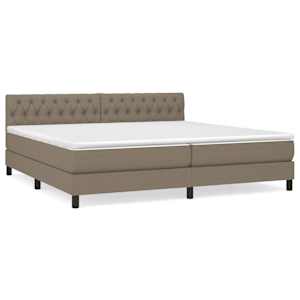 Box spring postel s matrací taupe 200x200 cm textil - obrázek 2