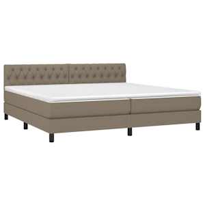 Box spring postel s matrací taupe 200x200 cm textil - obrázek 3