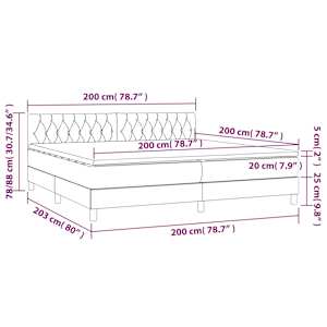 Box spring postel s matrací krémová 200x200 cm textil - obrázek 7