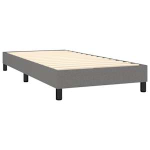 Box spring postelja z vzmetnico temno siva 90x200 cm blago - slika 4