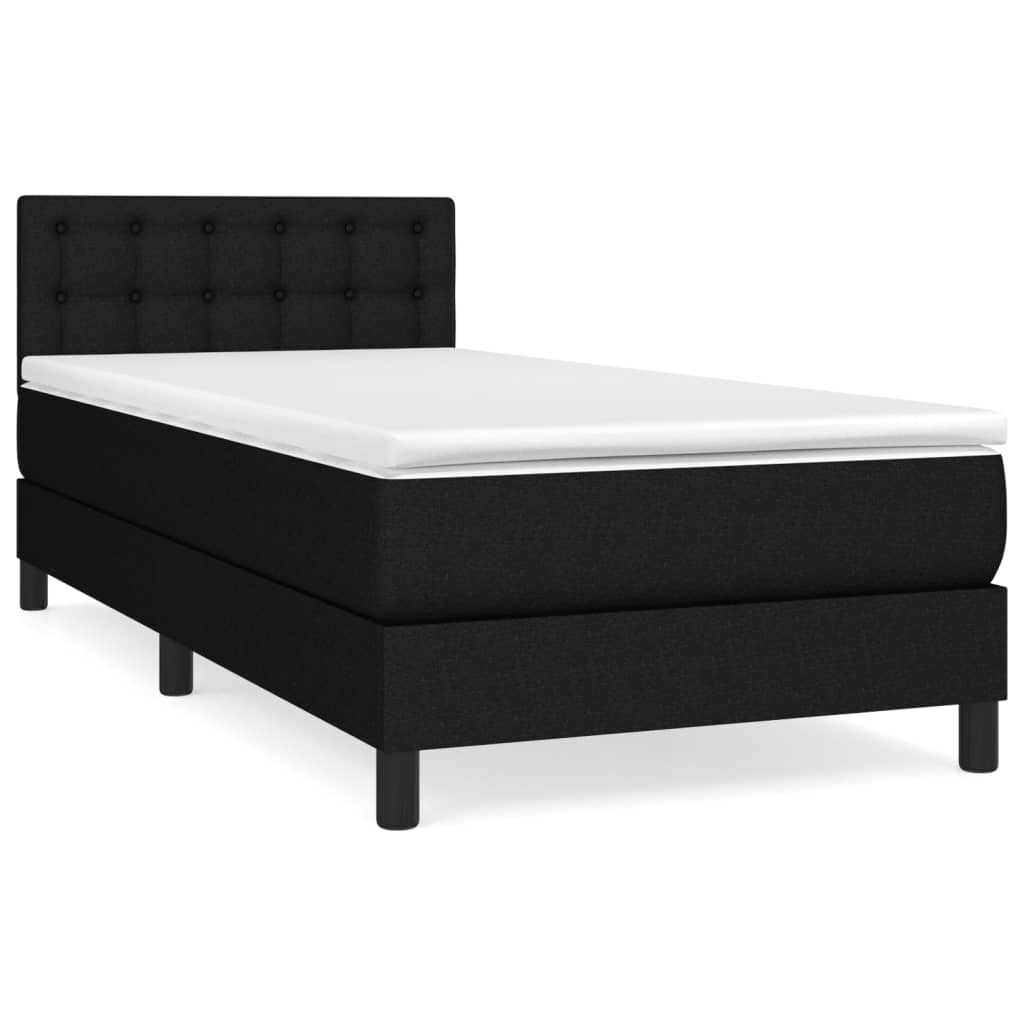 VidaXL Posteľný Rám Boxspring S Matracom čierny 90x200 Cm Látka