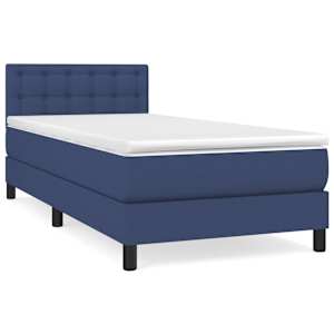 Box spring postel s matrací modrá 100 x 200 cm textil - obrázek 2