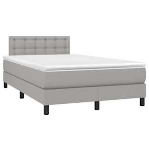 Box spring postel s matrací světle šedá 120 x 200 cm textil - obrázek 3