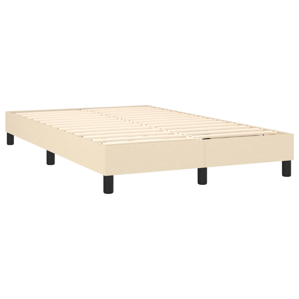 Box spring postelja z vzmetnico krem 120x200 cm blago