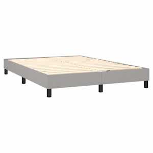 Box spring posteljni z vzmetnico svetlo siv 140x190 cm blago - slika 4
