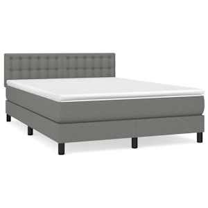 Box spring postel s matrací tmavě šedý 140 x 190 cm textil - obrázek 2