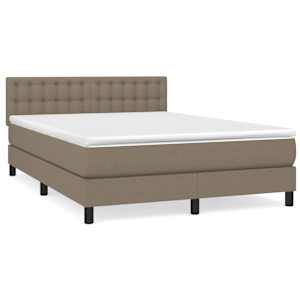 Box spring postel s matrací taupe 140x190 cm textil - obrázek 2