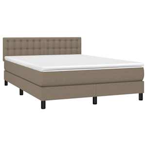 Box spring postelja z vzmetnico taupe 140x190 cm blago - slika 3