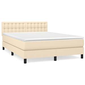 Box spring postel s matrací krémová 140x190 cm textil - obrázek 2