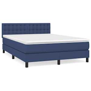 Box spring postel s matrací modrá 140x190 cm textil - obrázek 2