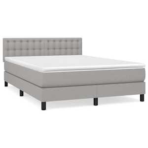 Box spring postel s matrací světle šedá 140 x 200 cm textil - obrázek 2