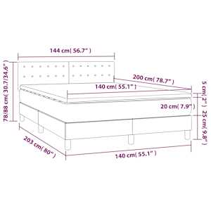 Box spring postel s matrací světle šedá 140 x 200 cm textil - obrázek 7