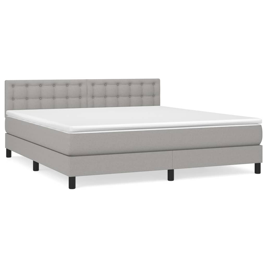 vidaXL Pat continental, gri deschis, 180x200 cm, material textil