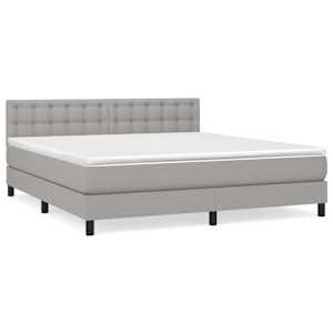Box spring postel s matrací světle šedá 180 x 200 cm textil - obrázek 2