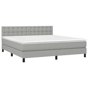 Box spring postel s matrací světle šedá 180 x 200 cm textil - obrázek 3