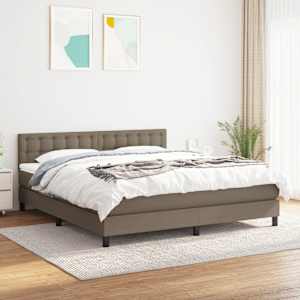 Box spring postel s matrací taupe 180x200 cm textil - obrázek 1