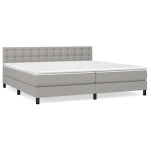 Box spring postel s matrací světle šedá 200 x 200 cm textil - obrázek 2